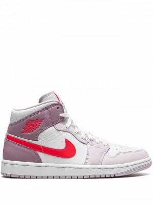 White / Pink Women's Nike Mid Valentine’s Day 2022 Air Jordan 1 | WFIXVH-371