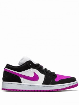 White / Purple Women's Nike Low Air Jordan 1 | NMDXBW-364