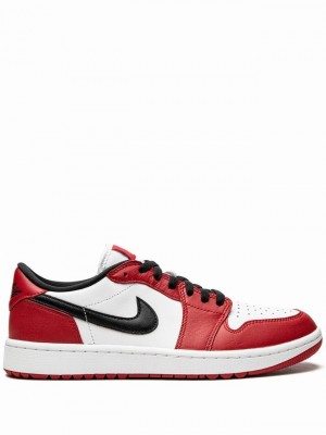 White / Red Men's Nike Low Air Jordan 1 | NDJGAX-819