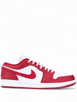 White / Red Men's Nike Low Air Jordan 1 | VBRKSE-251