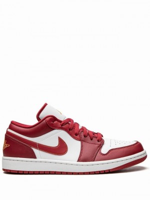 White / Red Men's Nike Low Cardinal Air Jordan 1 | WYUTXG-204