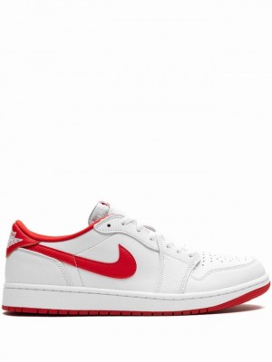 White / Red Men's Nike Low OG University Air Jordan 1 | OIMZSA-869