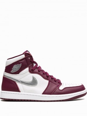 White / Red Men's Nike Retro High Bordeaux Air Jordan 1 | GSUOTA-420