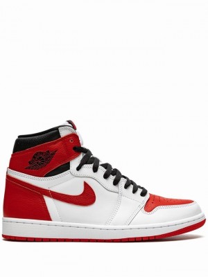 White / Red Men's Nike Retro High OG Heritage Air Jordan 1 | NCIVMA-780