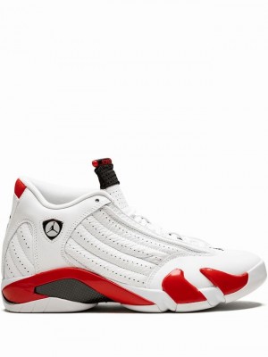 White / Red Women's Nike Candy Cane Air Jordan 14 | VKYQGM-216