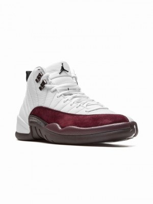 White / Red Women's Nike High Top Air Jordan 12 | XIMFHN-642