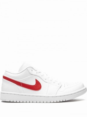 White / Red Women's Nike Low Air Jordan 1 | MVOCIX-821