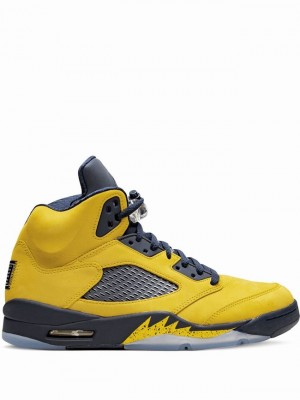 Yellow / Blue Women's Nike Retro SE Air Jordan 5 | GITNSA-027