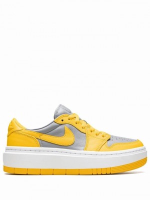 Yellow / Grey Women's Nike Low Elevate Varsity Maize Air Jordan 1 | LKBAHQ-469