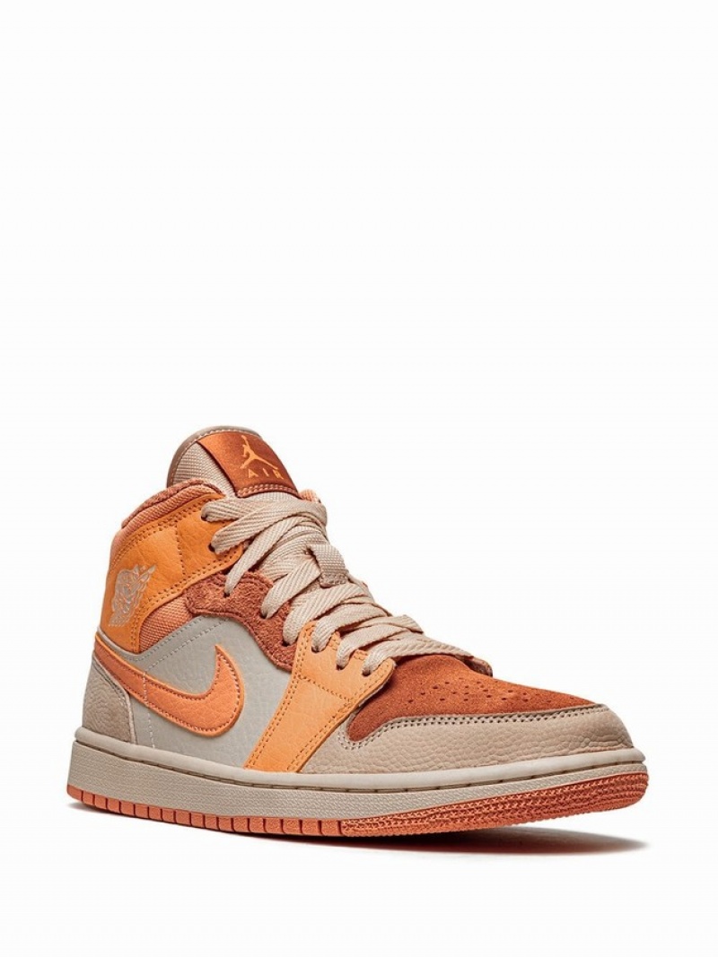 Apricot Women's Nike Mid Apricot Air Jordan 1 | KWGXAJ-562