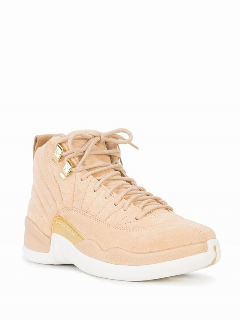 Beige Women's Nike Air Jordan XII Leather Air Jordan XII | IUKTMD-842