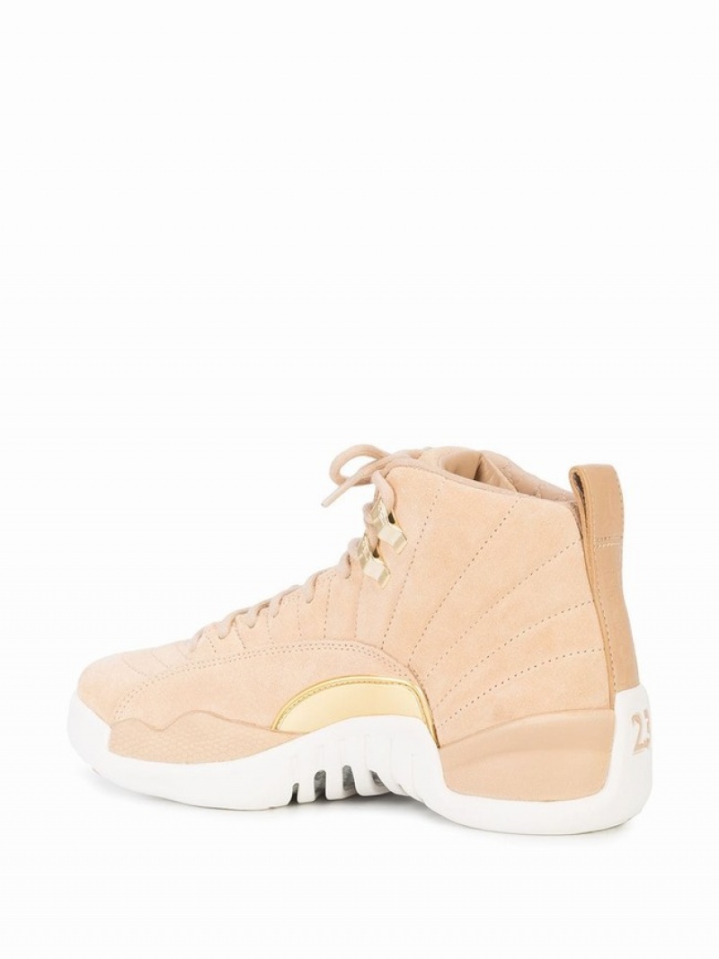 Beige Women's Nike Air Jordan XII Leather Air Jordan XII | IUKTMD-842