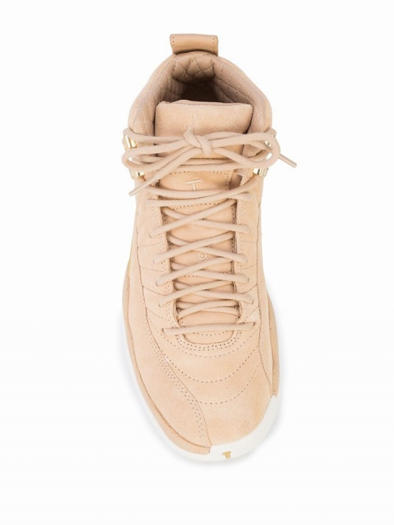 Beige Women's Nike Air Jordan XII Leather Air Jordan XII | IUKTMD-842