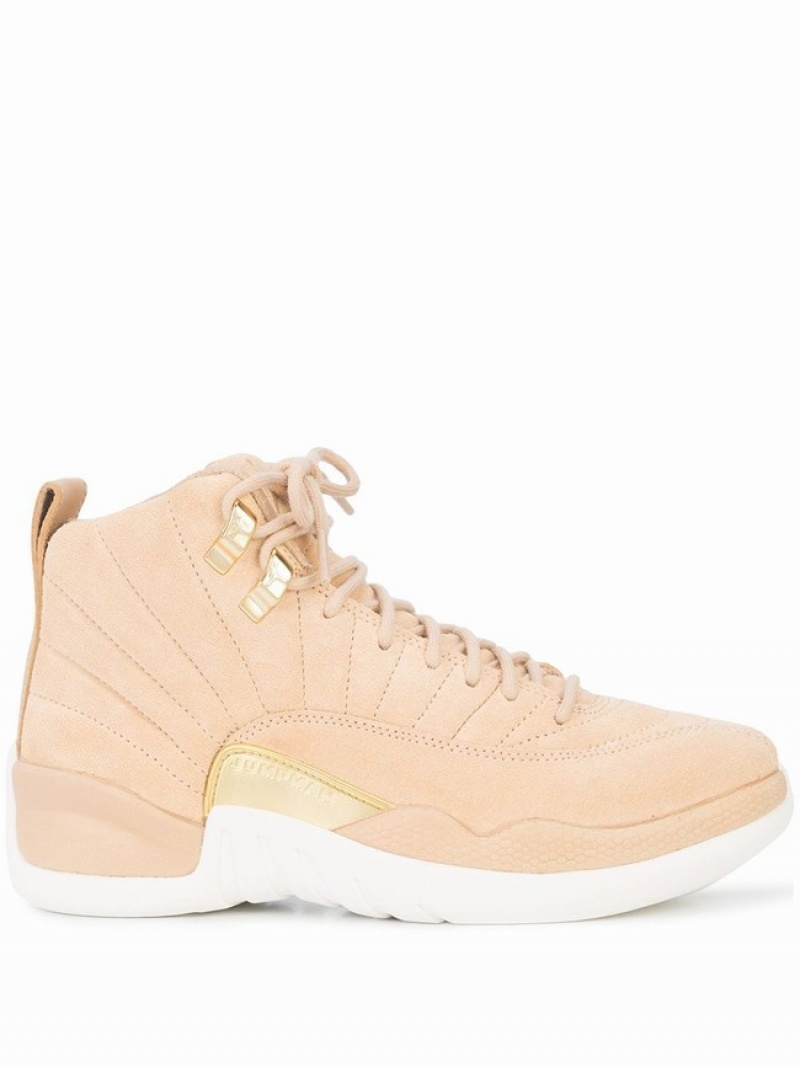 Beige Women\'s Nike Air Jordan XII Leather Air Jordan XII | IUKTMD-842