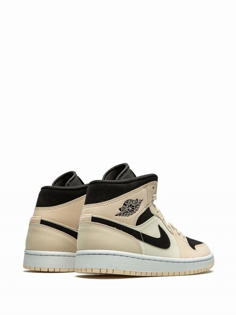 Beige / Black Women's Nike Wmns Mid Air Jordan 1 | AVOKQP-826