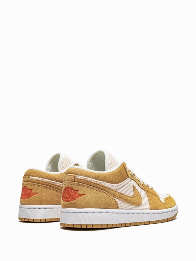 Beige / Light Orange Women's Nike Low SE Corduroy & Suede Air Jordan 1 | XOUANB-956