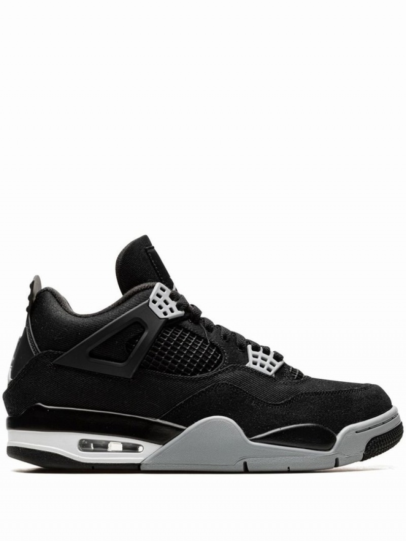 Black Men\'s Nike Canvas Air Jordan 4 | MSECLY-867