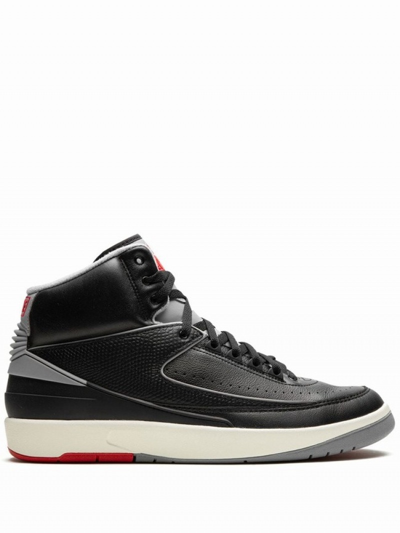 Black Men\'s Nike Cement Air Jordan 2 | TUKBGW-827