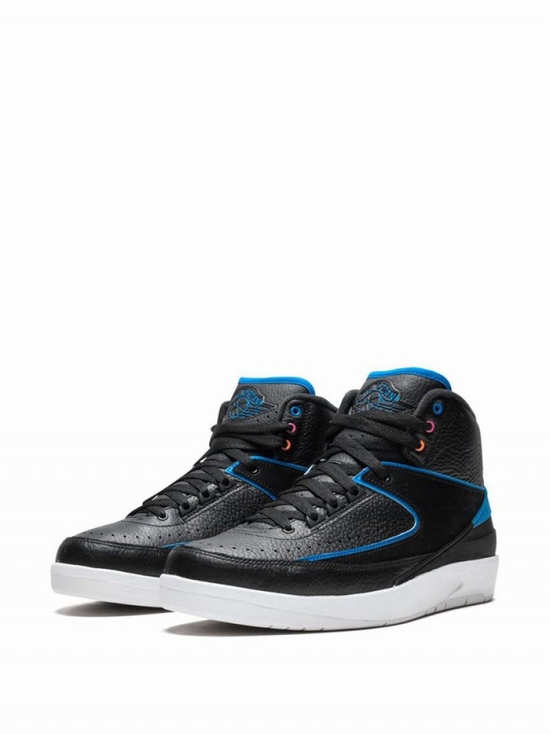 Black Men's Nike Genuine Leather Air Jordan 2 | TOPGCK-640