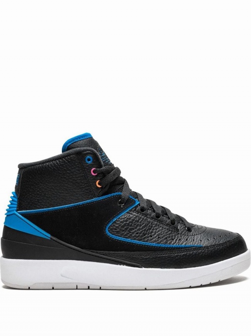 Black Men\'s Nike Genuine Leather Air Jordan 2 | TOPGCK-640