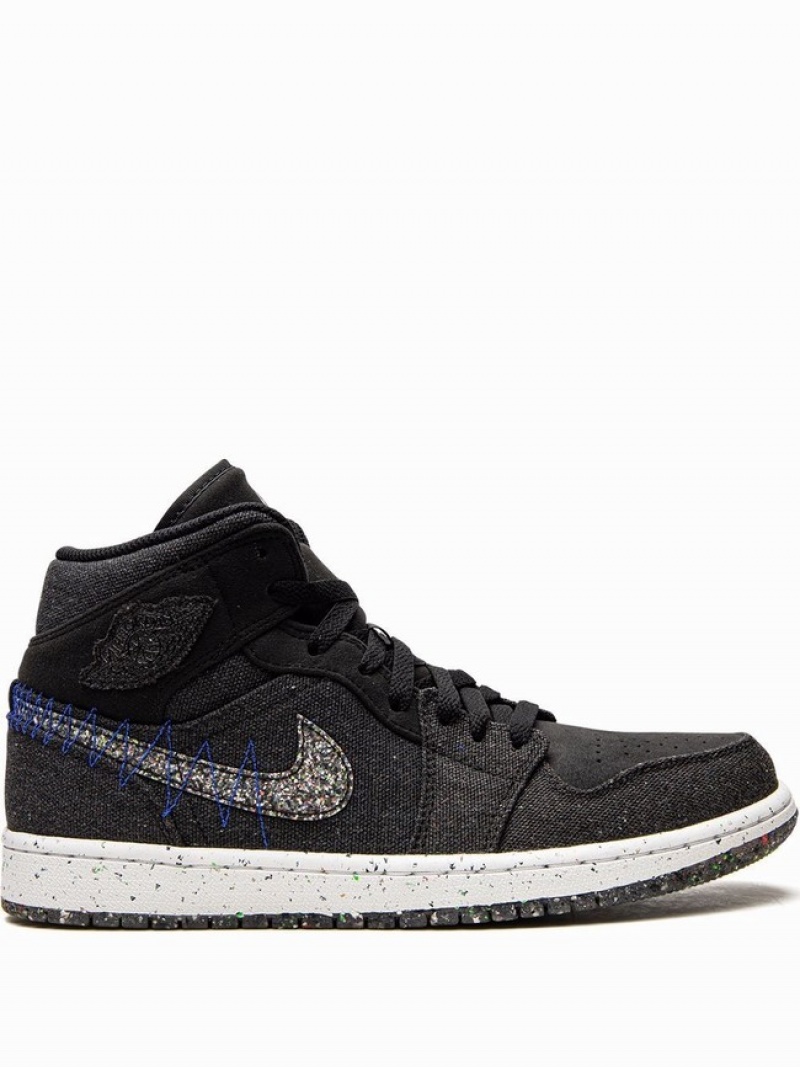 Black Men\'s Nike Jordan 1 Mid Crater Air Jordan 1 | CEOMBL-583