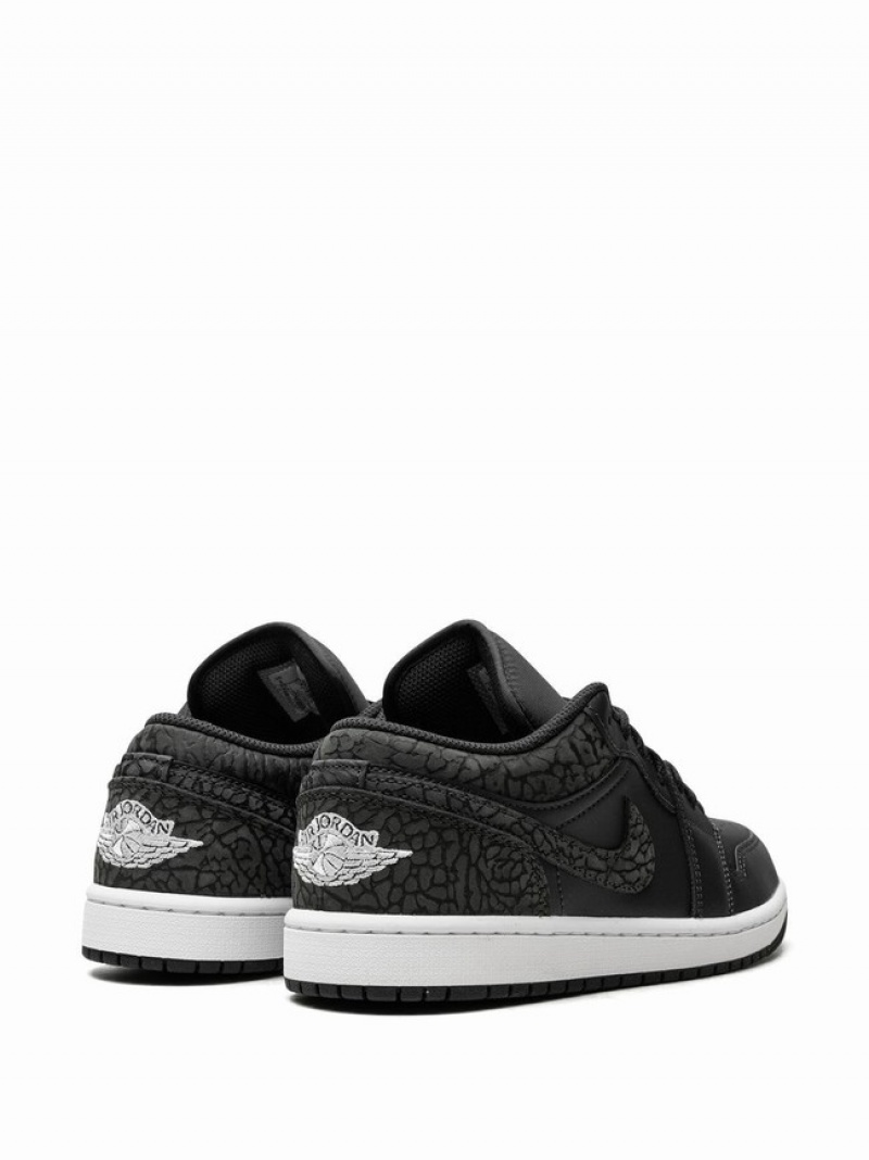 Black Men's Nike Low Elephant Air Jordan 1 | EHMUQZ-492