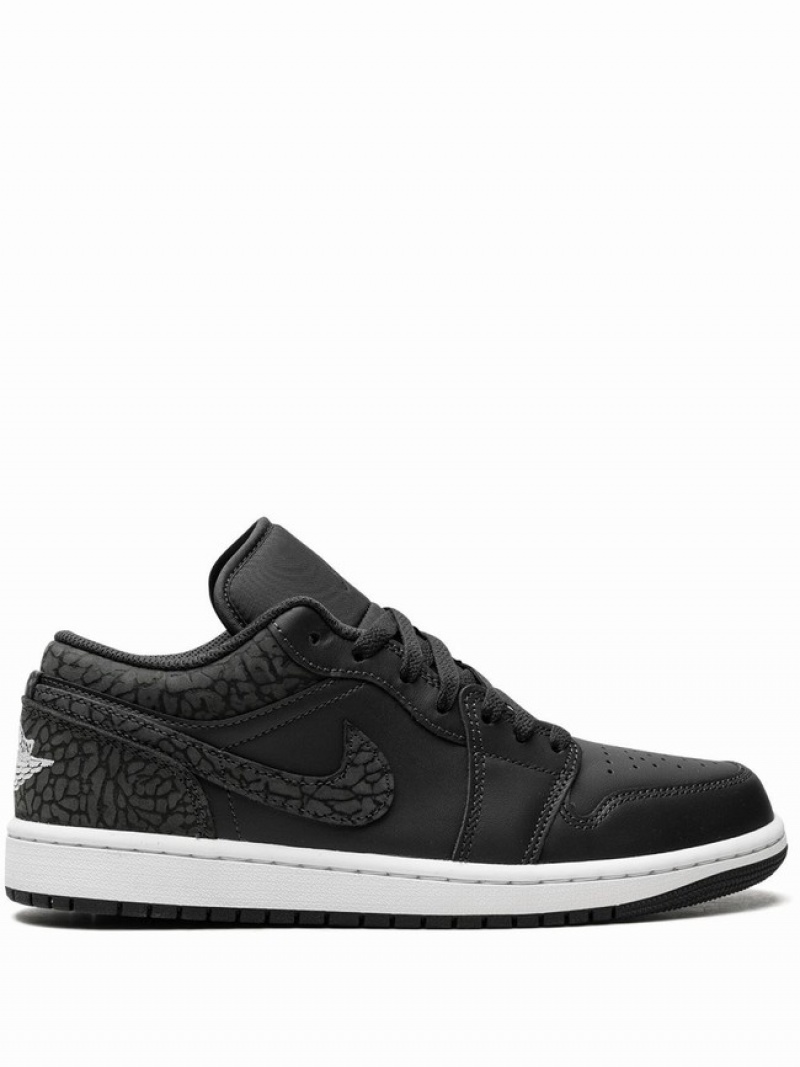 Black Men\'s Nike Low Elephant Air Jordan 1 | EHMUQZ-492