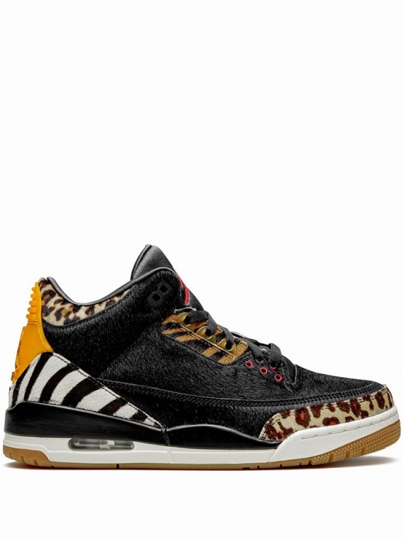 Black Men\'s Nike Retro Animal Pack Air Jordan 3 | MGJAEZ-047