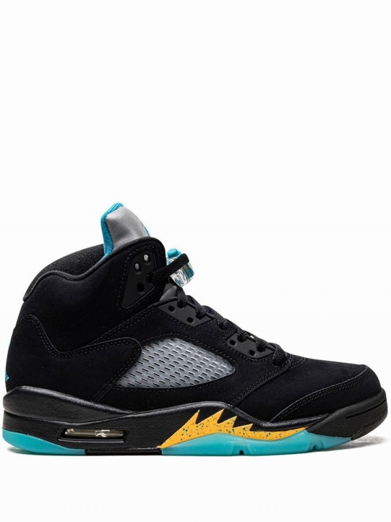 Black Men\'s Nike Retro Aqua Air Jordan 5 | GCSKEX-761