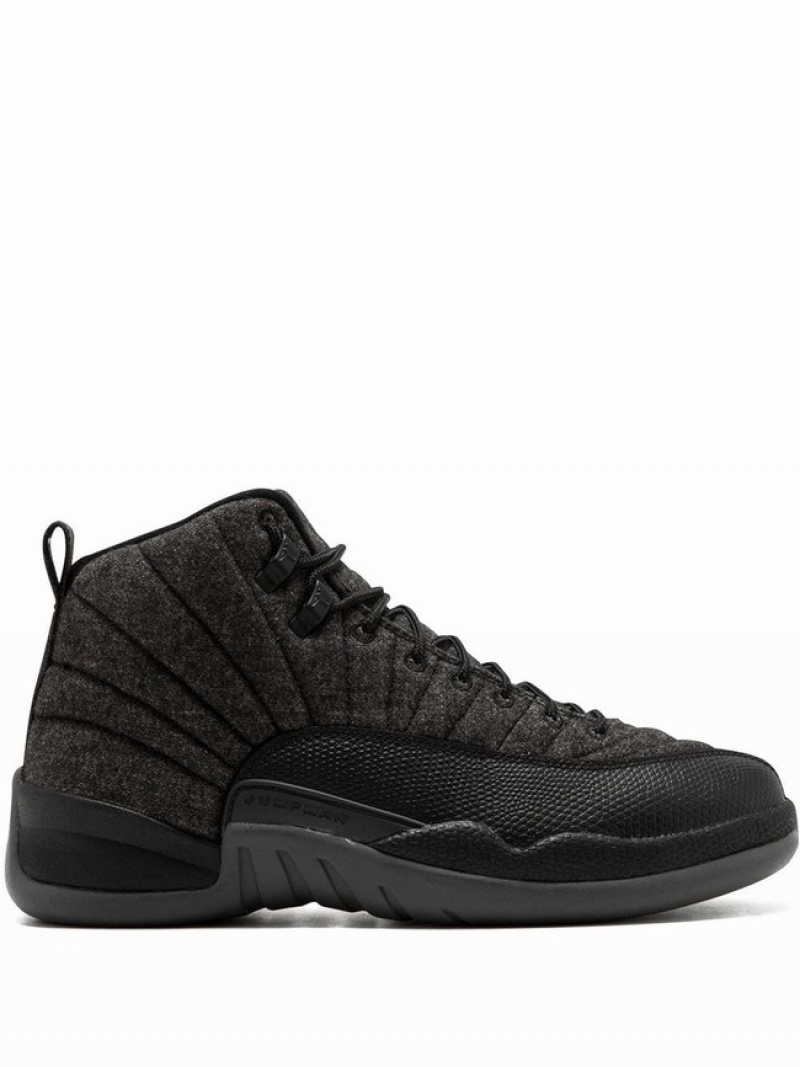 Black Men\'s Nike Retro Wool Air Jordan 12 | SYCLHT-865