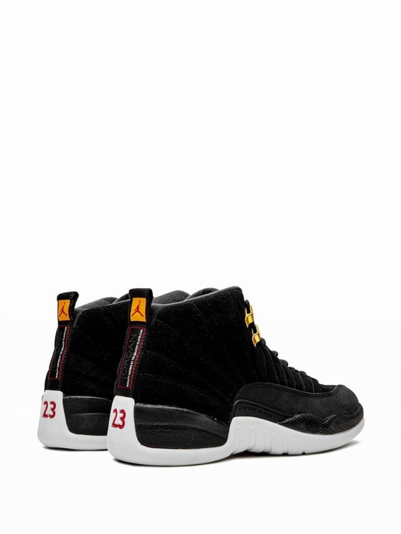 Black Men's Nike Reverse Taxi Air Jordan 12 | NGEFLP-098