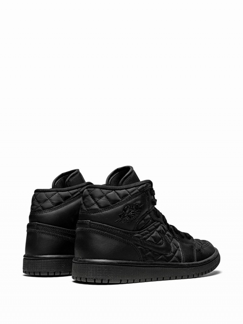 Black Women's Nike Mid Quilted Air Jordan 1 | BMFAOG-193