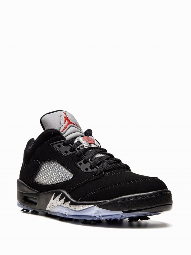 Black Women's Nike Retro Low Golf Black Metallic Air Jordan 5 | SAMVKL-763