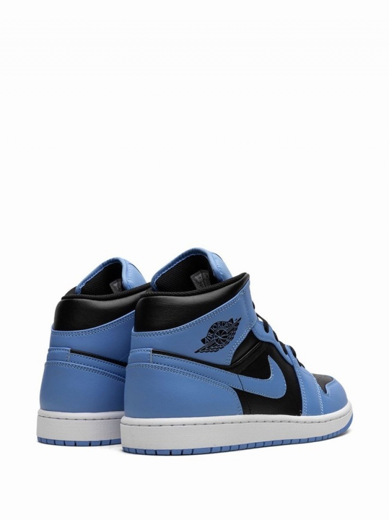 Black / Blue Men's Nike Mid University/ Air Jordan 1 | JXRBGI-136