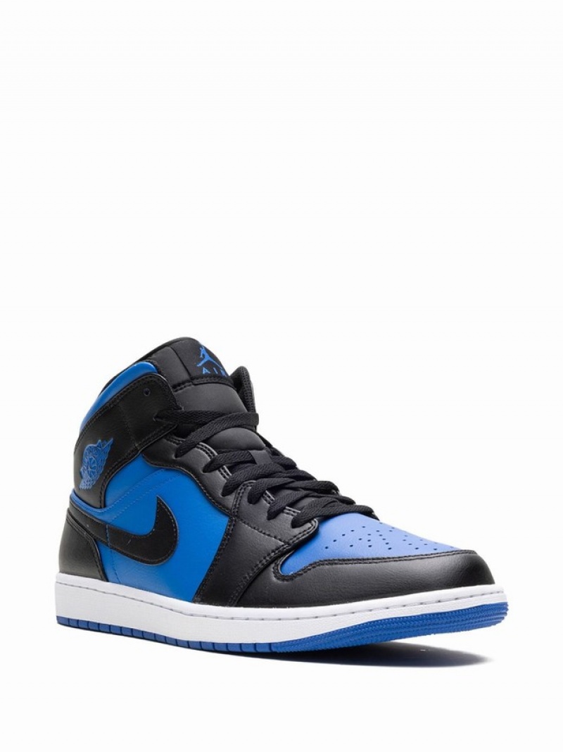 Black / Blue Men's Nike Mid Varsity Royal Air Jordan 1 | XGTZAO-825