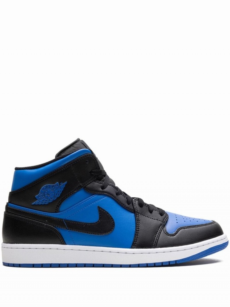 Black / Blue Men\'s Nike Mid Varsity Royal Air Jordan 1 | XGTZAO-825