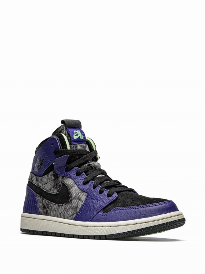 Black / Blue Men's Nike Zoom Comfort Bayou Boys Air Jordan 1 | GEWMPX-361