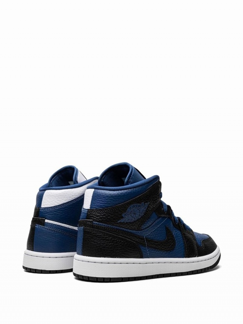 Black / Blue / White Women's Nike Jordan 1 Mid Split Air Jordan 1 | ILMNHU-574