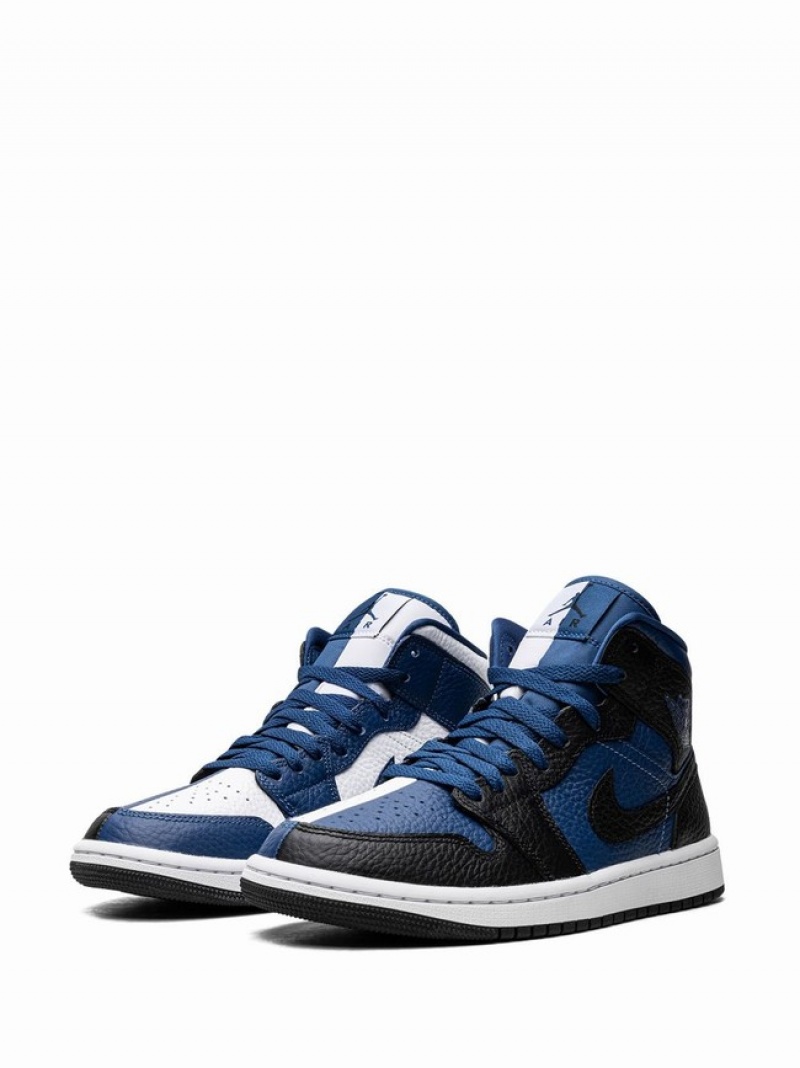 Black / Blue / White Women's Nike Jordan 1 Mid Split Air Jordan 1 | ILMNHU-574