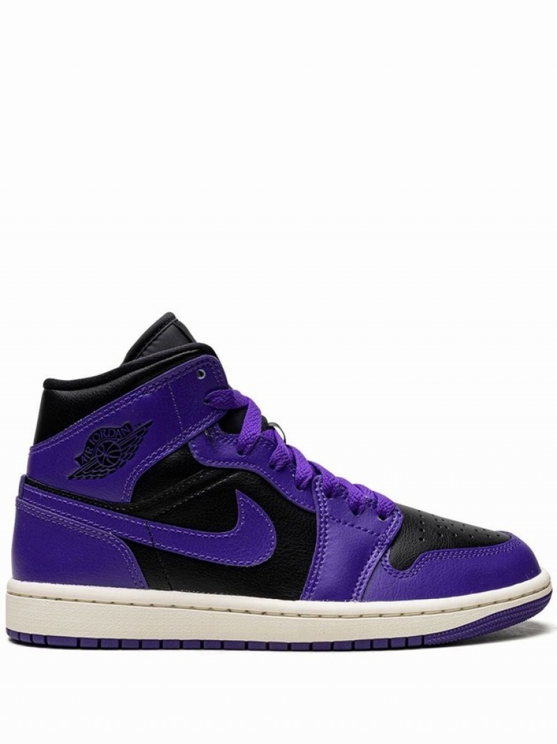 Black / Dark Women\'s Nike Jordan 1 Mid Air Jordan 1 | PFENLC-130