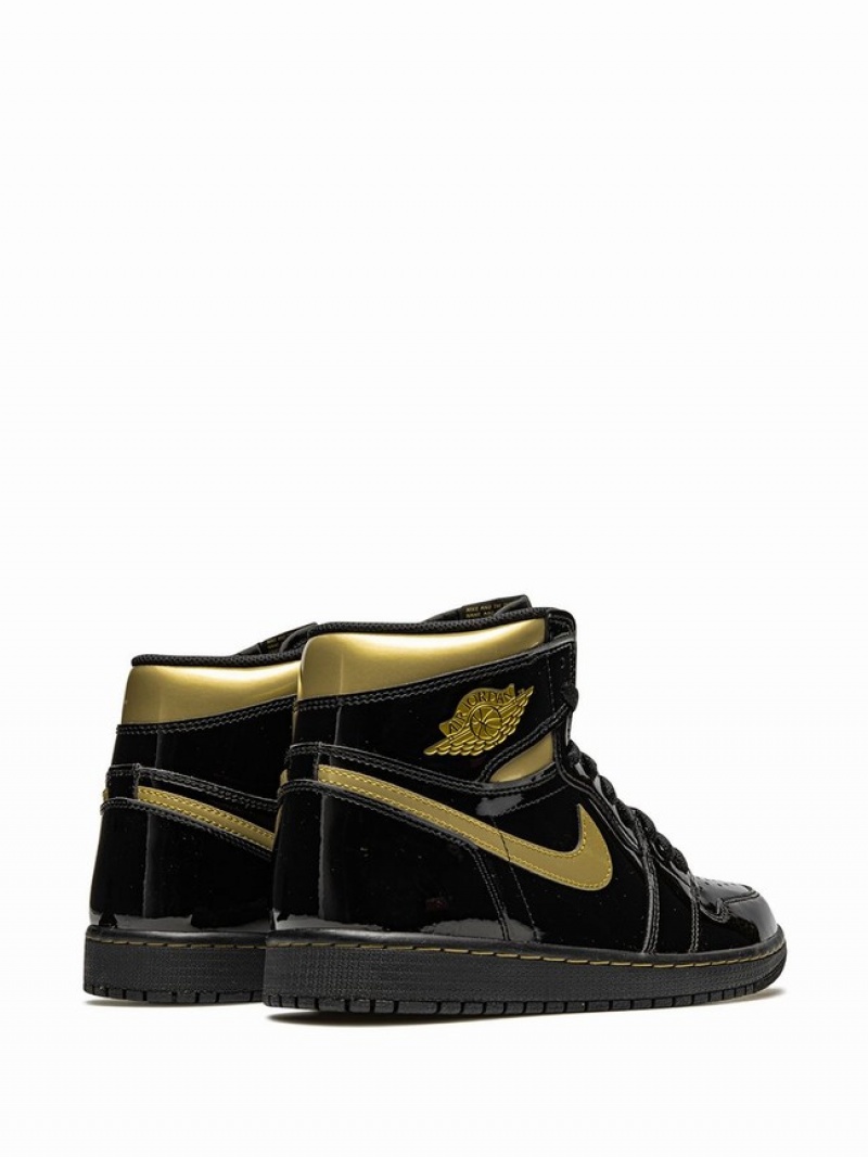 Black / Gold Men's Nike High Metallic Air Jordan 1 | CBZFHE-483