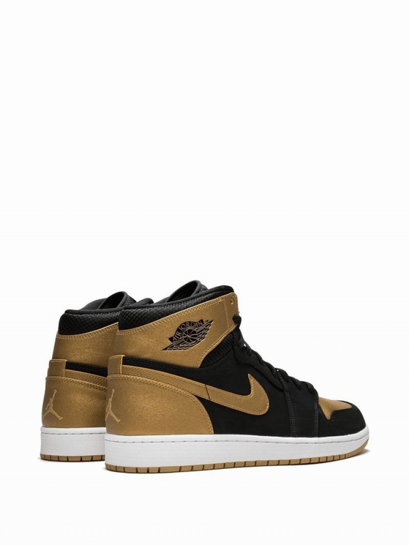 Black / Gold Men's Nike Retro High Melo Air Jordan 1 | NBRFWA-273