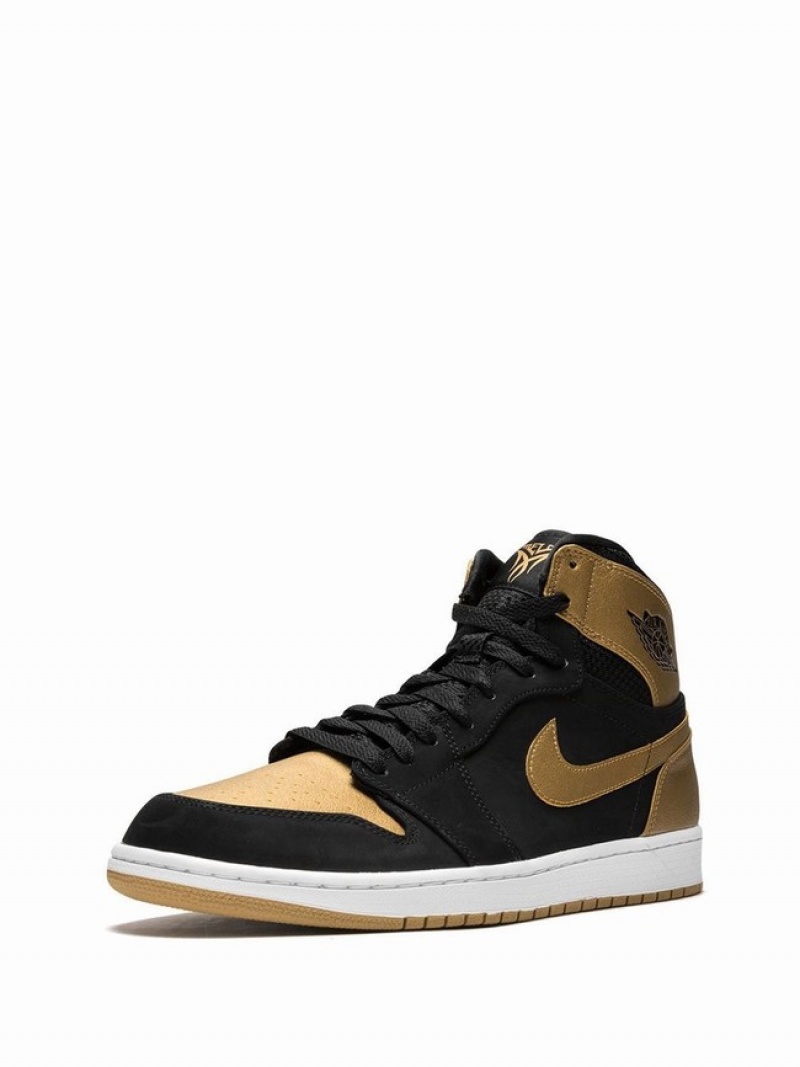 Black / Gold Men's Nike Retro High Melo Air Jordan 1 | NBRFWA-273