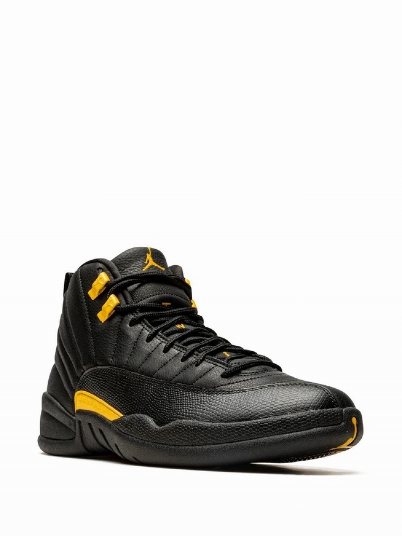 Black / Gold Women's Nike Black Taxi Air Jordan 12 | RESXBM-703