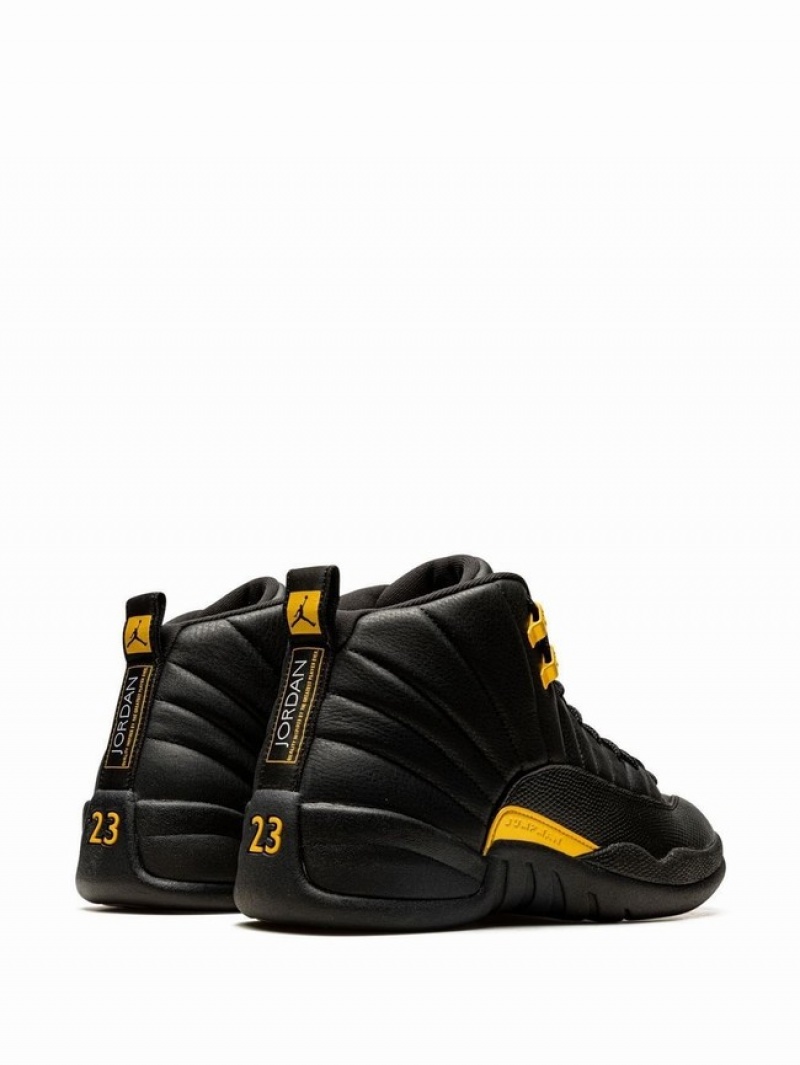 Black / Gold Women's Nike Black Taxi Air Jordan 12 | RESXBM-703