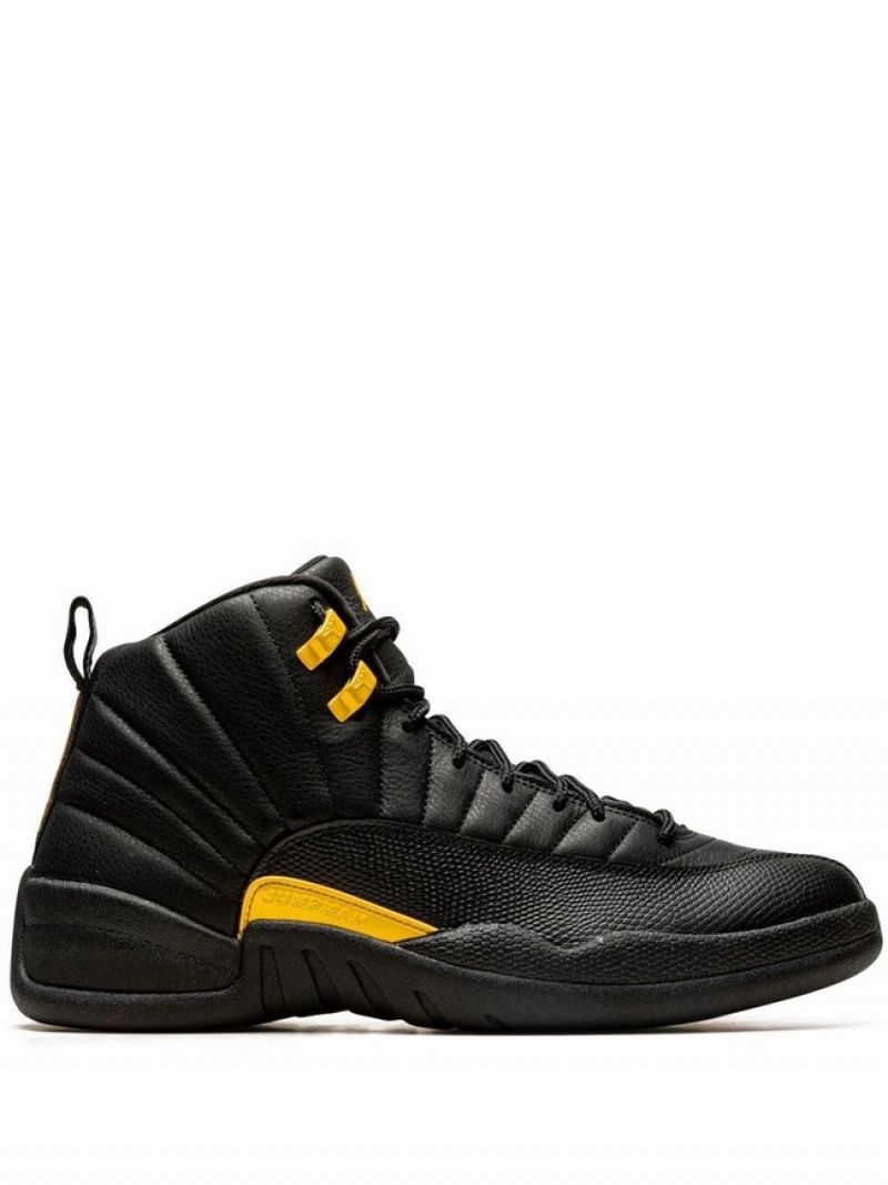 Black / Gold Women\'s Nike Black Taxi Air Jordan 12 | RESXBM-703