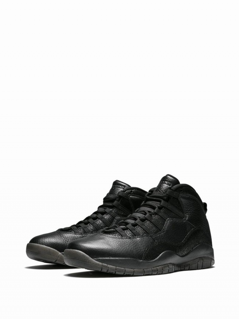 Black / Gold Women's Nike Retro OVO Black/Metallic Gold Air Jordan 10 | RKBGZT-632