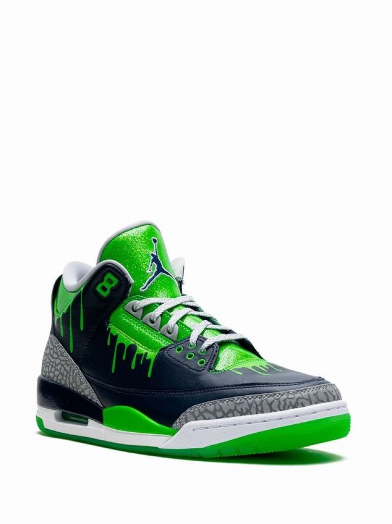 Black / Green Men's Nike Retro Doernbecher Hugo Air Jordan 3 | BNRMKP-834