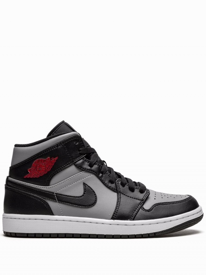 Black / Grey Men\'s Nike Mid Shadow Air Jordan 1 | AKLZDE-162