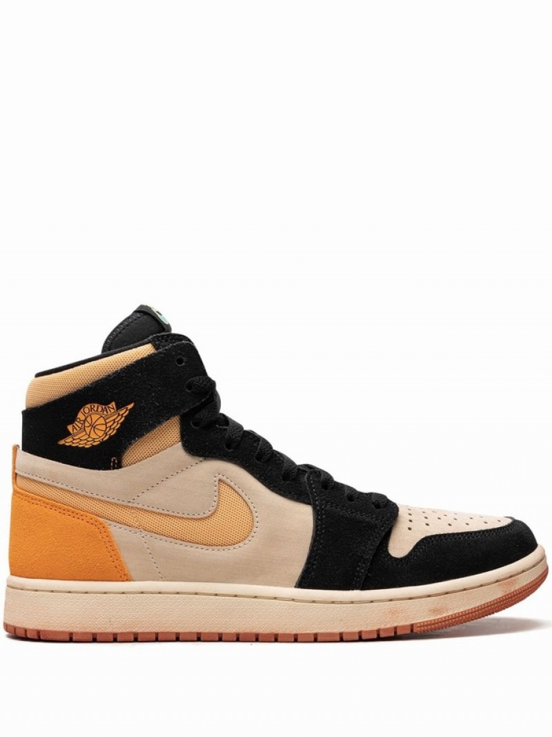 Black / Orange Men\'s Nike High Zoom Air CMFT 2 Muslin/Vivid Air Jordan 1 | OWJNPE-546